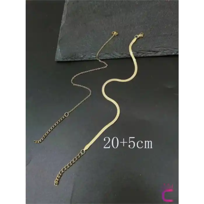 Gold Kadın Paslanmaz Çelik İtalyan Zincir Halhal Seti - Zarif Ayarlanabilir Ayak Bileği Plaj Takısı