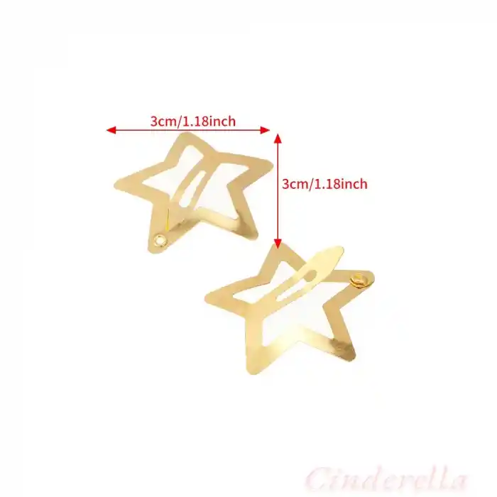 Gold Yıldız Çıt Çıt Toka - Y2k Star Yıldız Çıtçıtlı Toka