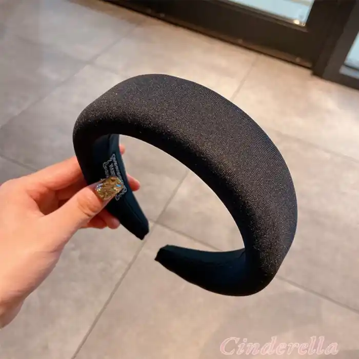 Handmade Yumuşak Dolgulu Esnek Kadın Taç - Siyah Saç Tacı