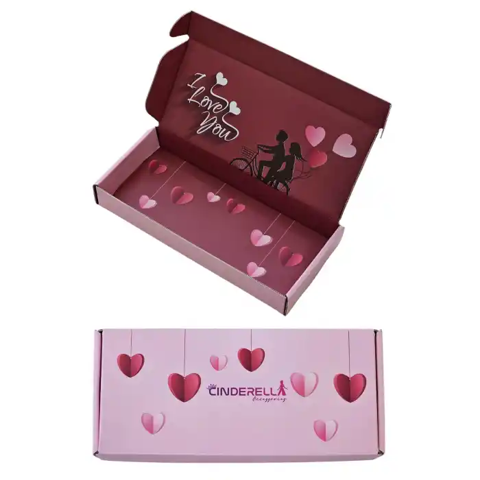 I LOVE YOU Özel Hediye Kutusu Pembe 3x10x22cm- Kadına Sevgiliye Kız Arkadaşa Hediyelik Toka Kutusu