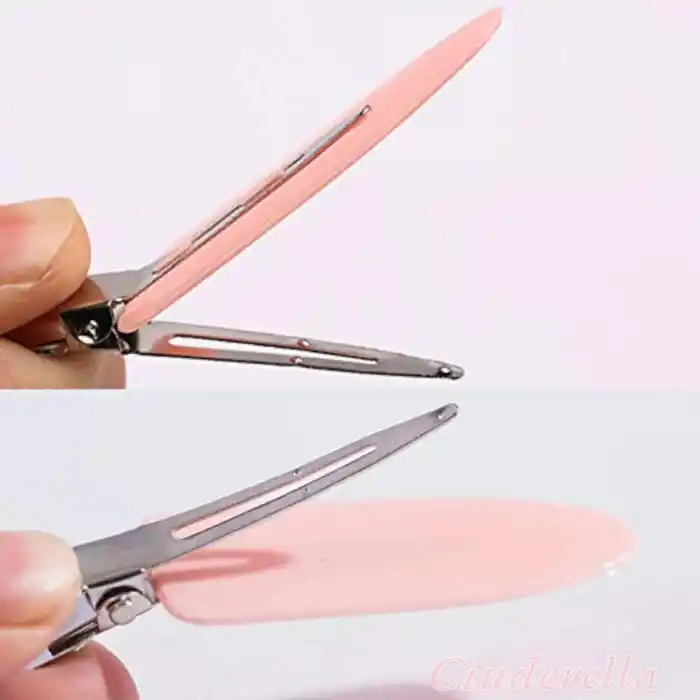 İz Yapmayan 2li Saç Makyaj Cilt Bakımı Klips Toka Seti Pembe - Kadın Kuaför Pens Saç Tokası