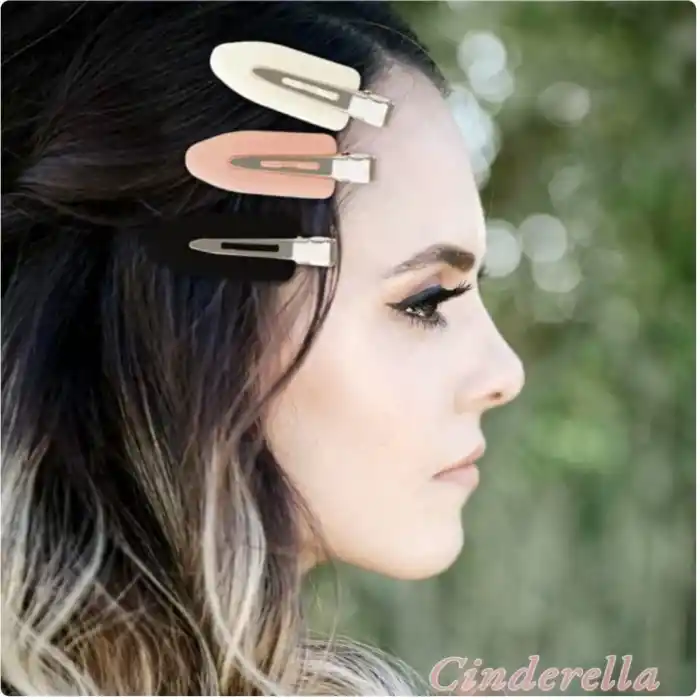 İz Yapmayan 2li Saç Makyaj Cilt Bakımı Klips Toka Seti Somon - Kadın Kuaför Pens Saç Tokası