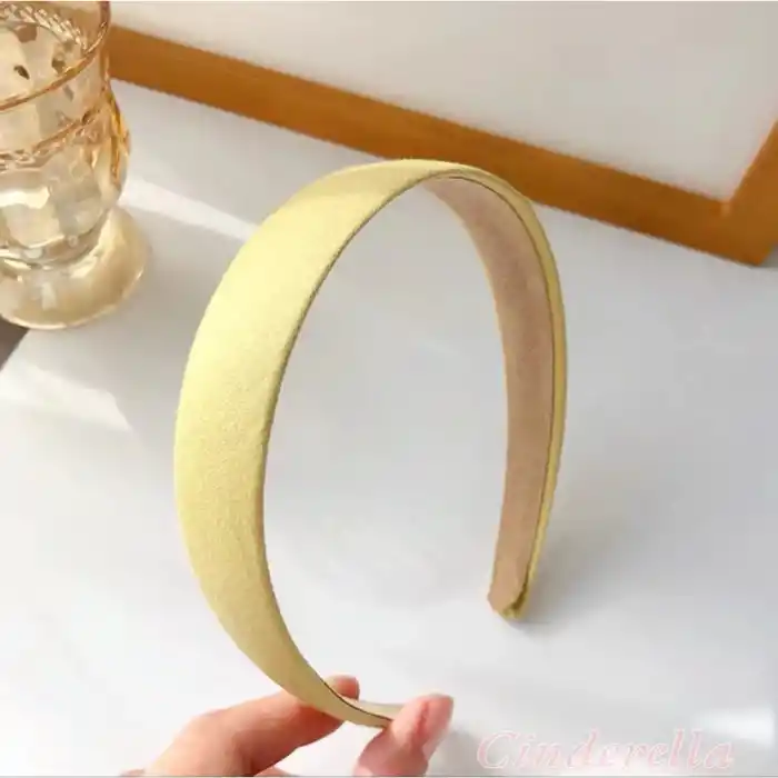 Kadın Hafif Esnek Taç Saç Bandı Sarı - Renkli Kız Tacı Model-7