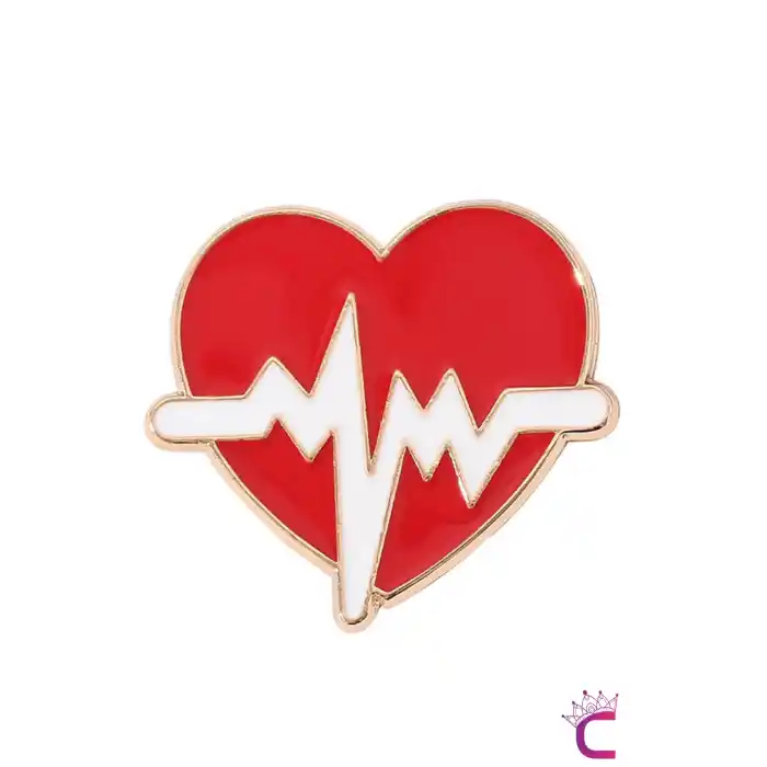 Kalp Atışı Pin Broş - Sağlıkçı Takı Aksesuar Charm Çanta Süsü Ceket Yaka İğnesi Rozeti Meslek Broşu