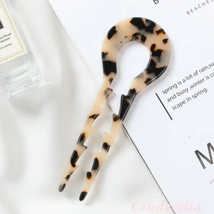 Kaplumbağa Sırtı Model France-Handmade Kemik Topuz Tokası - Gür Saçlara Uygun Çubuk Saç Topuz Tokası