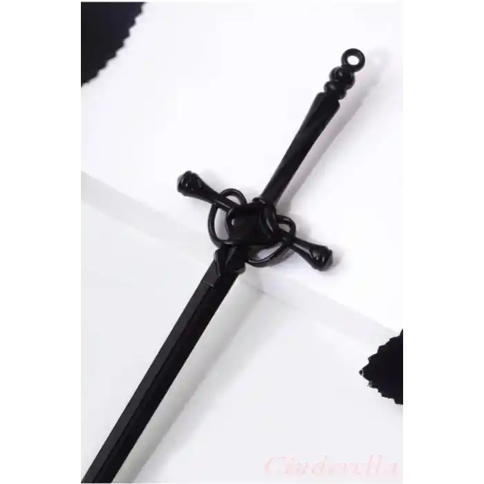 Kılıç Tasarım Kadın Moda Siyah Metal Topuz Tokası 20cm - Sade ve Zarif Uzun Saç Topuz Çubuğu