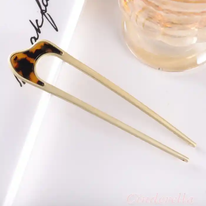 Kıvrımlı Metal Topuz Tokası Model-3 - Çubuk Saç Tokası - Saç Çubuğu