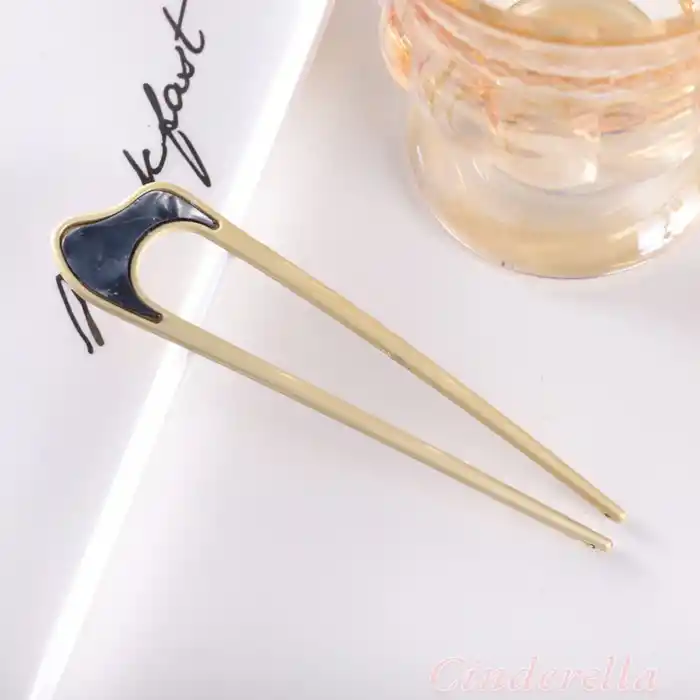 Kıvrımlı Metal Topuz Tokası Model-4 - Çubuk Saç Tokası - Saç Çubuğu