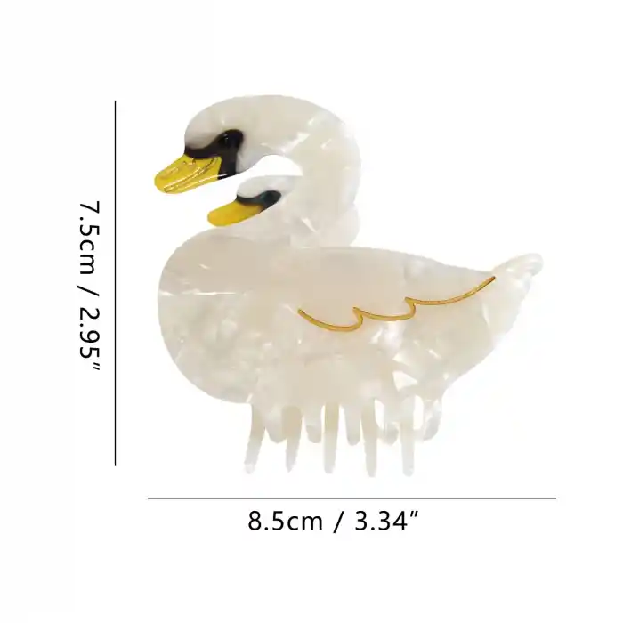 Kuğu Model Lüks Asetat Kemik Mandal Toka 8.5cm - Yaz Sezonu Kadın Mandallı Saç Tokası