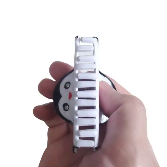 La France Penguen Lüks Asetat Orta Boy Kemik Mandal Toka 7cm - Mandallı Saç Topuz Tokası