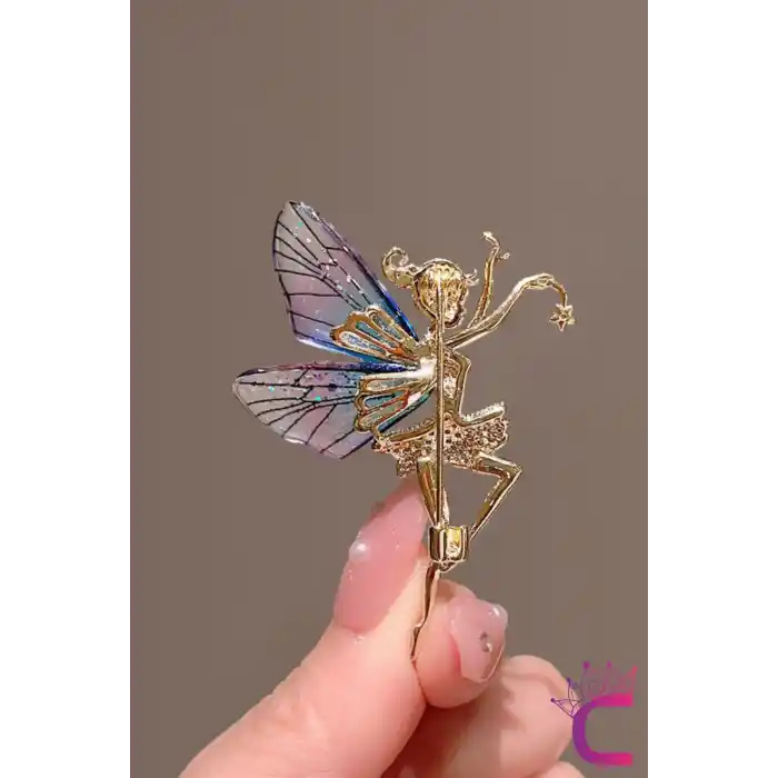 Melek Kız Broş - Kadın Yaka İğnesi Broş - Zirkon Taşlı Broş