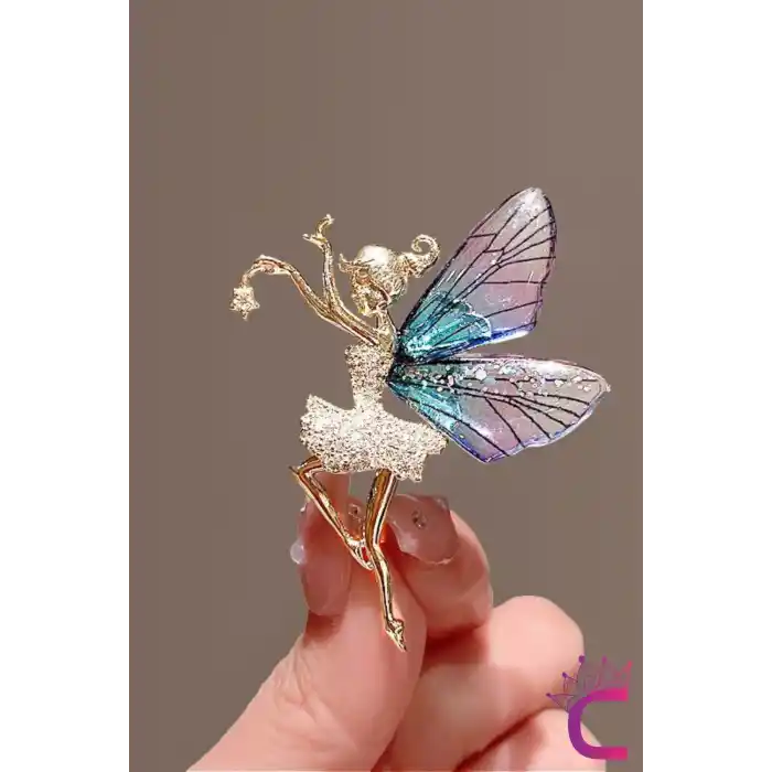 Melek Kız Broş - Kadın Yaka İğnesi Broş - Zirkon Taşlı Broş