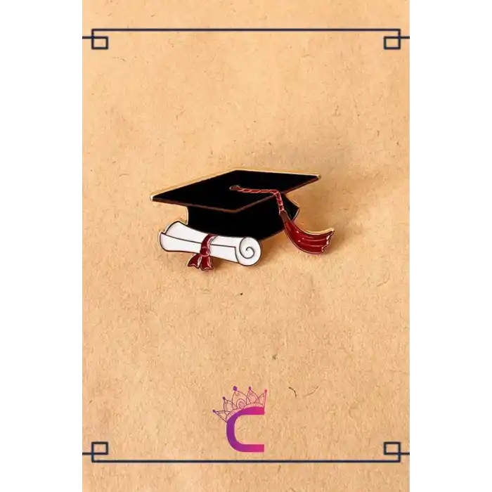 Mezuniyet Kepi Diploma Tasarım Yaka Rozeti Broş - Arkadaşa Hediyelik Mezuniyet Elbisesi Yaka İğnesi