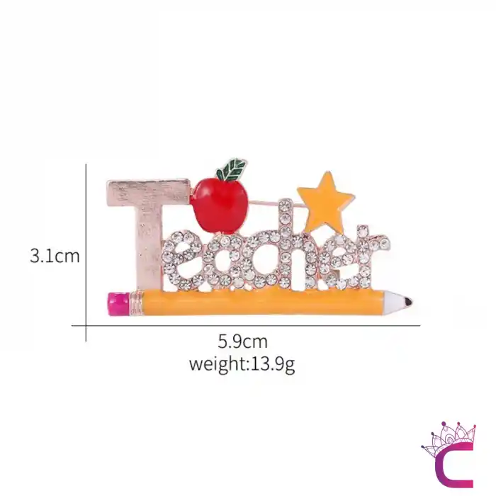 Öğretmen Teacher Tasarım Broş - Hediyelik Öğretmenler Günü Ceket Yaka İğnesi Broşu