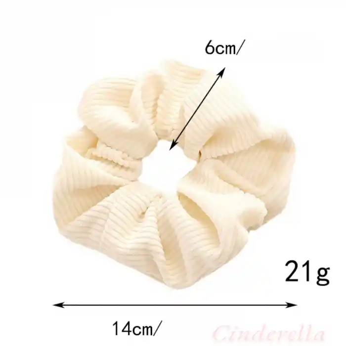 Pamuklu Yumuşak Kumaş Kadın Büyük Scrunchie Toka Açık Kahve - Rahat Simit Lastik Saç Tokası