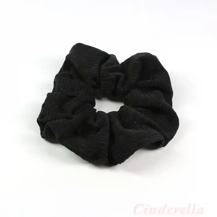 Pamuklu Yumuşak Kumaş Kadın Büyük Scrunchie Toka Siyah - Rahat Simit Lastik Saç Tokası