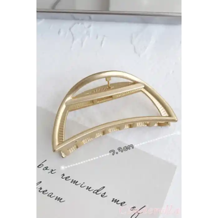 Pençe Model Kadın Gold Metal Mandal Toka - Orta Boy Sıkı Toplayan Lüks Mandal Saç Tokası