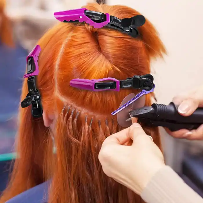 2li Profesyonel Timsah Saç Pensi Mor Renk - Dragon Kuaför Tokası Makyaj Fön Dalga Saç Tutucu