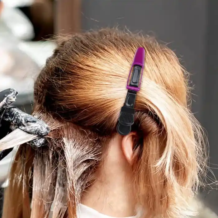 2li Profesyonel Timsah Saç Pensi Mor Renk - Dragon Kuaför Tokası Makyaj Fön Dalga Saç Tutucu