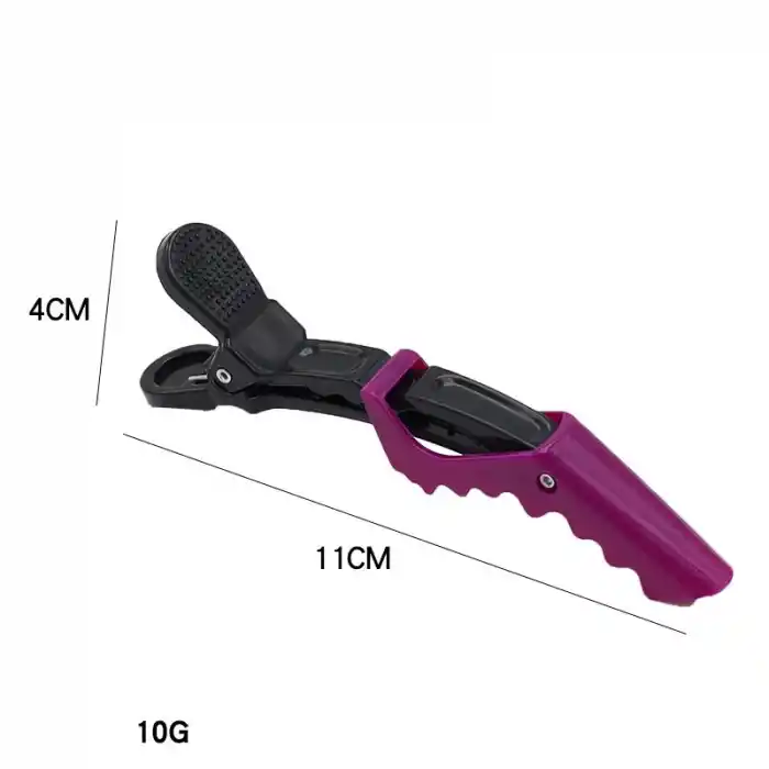 2li Profesyonel Timsah Saç Pensi Mor Renk - Dragon Kuaför Tokası Makyaj Fön Dalga Saç Tutucu