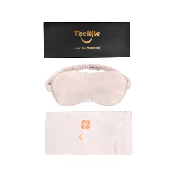 Sertifikalı %100 Saf İpek Uyku Maskesi Açık Pembe - Seyahat Taşıma Kılıflı İnce İpek Uyku Göz Bandı