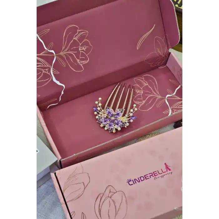 Sevgiliye Hediyelik Kutulu Taraklı Topuz Tokası Kız Arkadaşa Sevgililer Doğum Günü Yılbaşı Hediyesi