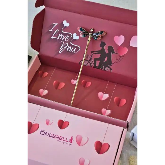 Sevgiliye Özel Hediyelik Kutulu Peri Tasarım Topuz Toka Kız Arkadaşa Sevgililer Doğum Günü Hediyesi