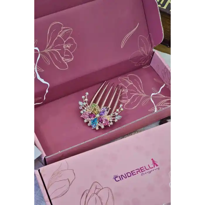 Sevgiliye Özel Hediyelik Kutulu Taraklı Saç Topuz Tokası Kız Arkadaşa Sevgililer Doğum Günü Hediyesi