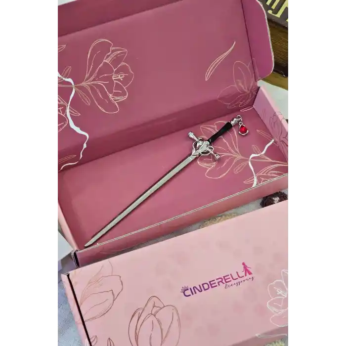 Sevgiliye Özel Kutulu Hediyelik Kılıç Topuz Tokası - Kadına Eşe 14 Şubat Sevgililer Günü Hediyesi