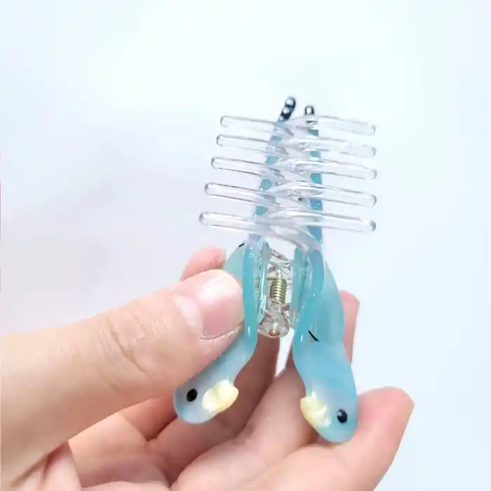 Soluk Mavi Muhabbet Kuşu Lüks Asetat Mandal Toka 8.5cm - Deniz Aksesuar Kadın Mandallı Saç Tokası