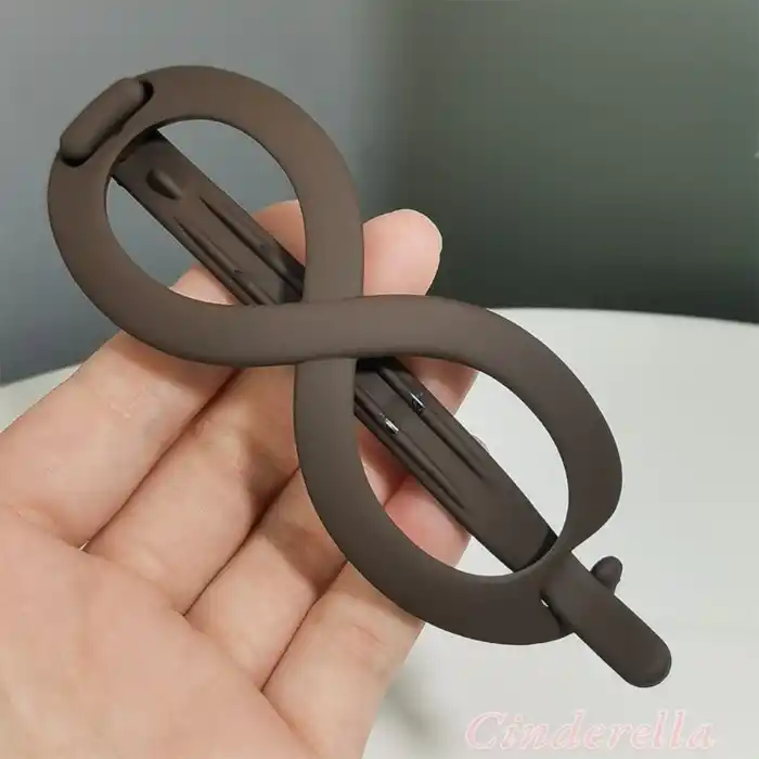 Sonsuz Şekilli Kadın Bahar Saç Tokası Kahverengi - Sade ve Şık Klipsli Saç Topuz Tokası