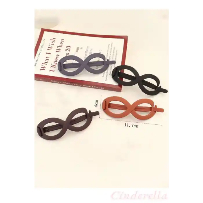 Sonsuz Şekilli Kadın Bahar Saç Tokası Kahverengi - Sade ve Şık Klipsli Saç Topuz Tokası