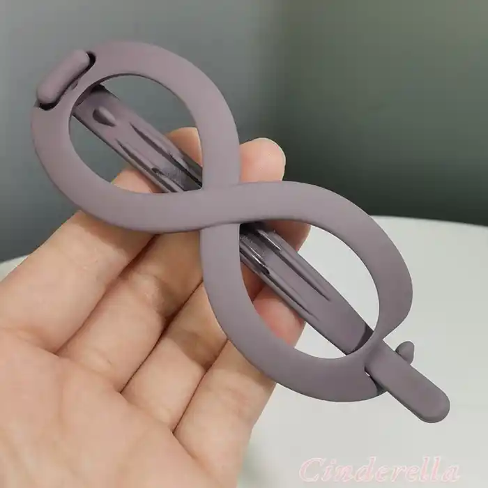 Sonsuz Şekilli Kadın Bahar Saç Tokası Mürdüm - Sade ve Şık Klipsli Saç Topuz Tokası