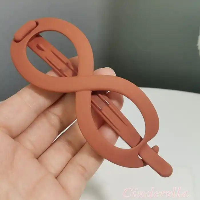 Sonsuz Şekilli Kadın Bahar Saç Tokası Turuncu - Sade ve Şık Klipsli Saç Topuz Tokası