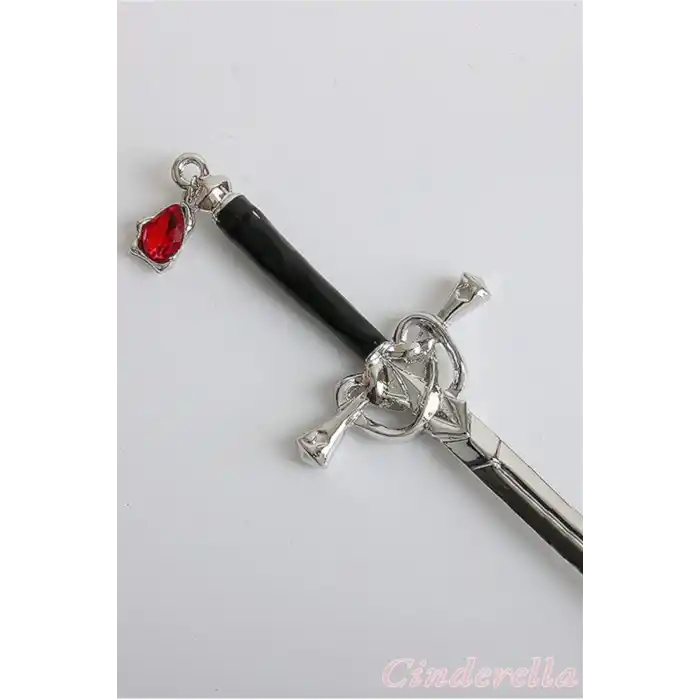 Yapay Elmaslı Kılıç Tasarım Metal Topuz Saç Tokası 20cm - Yeni Trend Boho Gotik Tarz Çubuk Toka