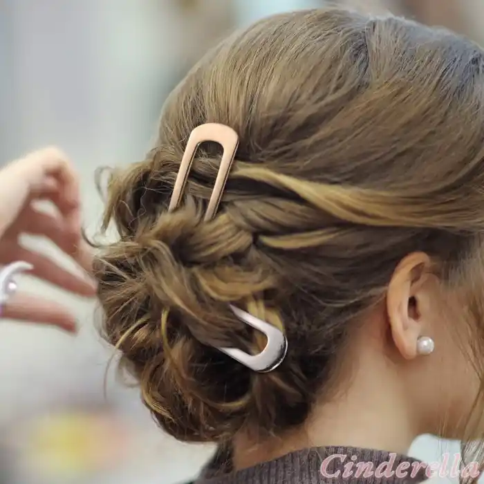 Klasik Metal Topuz Tokası 10 cm Gümüş Renk - Yeni Model Çubuk Topuz Toka