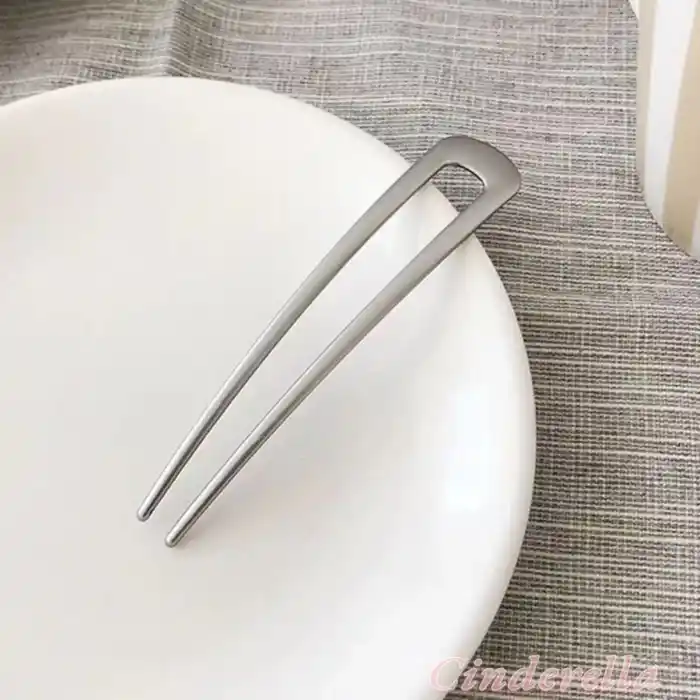 Klasik Metal Topuz Tokası 10 cm Gümüş Renk - Yeni Model Çubuk Topuz Toka