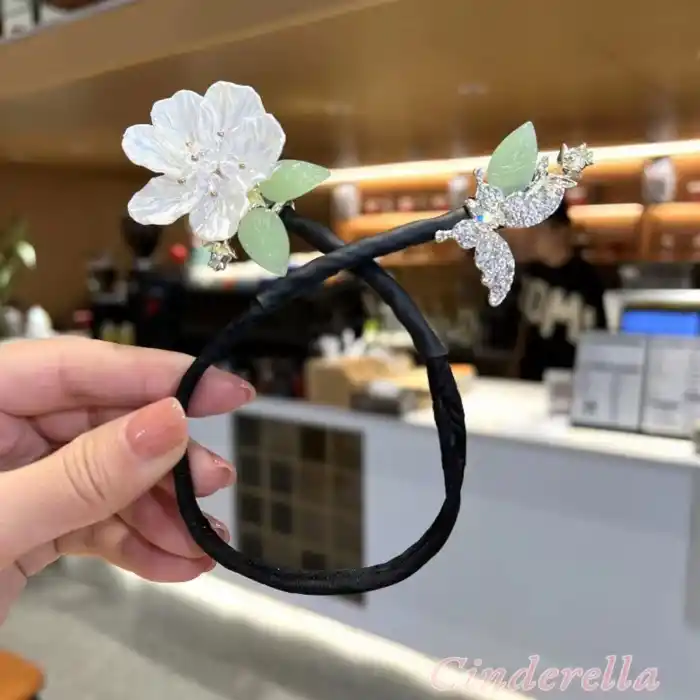 Zarif El Yapımı Çiçek Kelebek Detaylı Şekil Alabilen Kadın Topuz Tokası - Kolay Saç Toplama Tokası