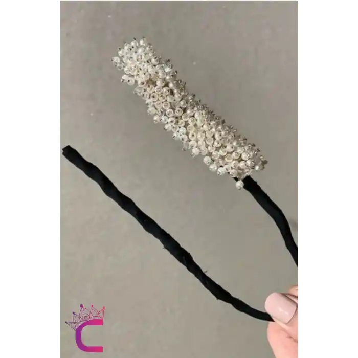 Zarif İncili Taşlı Kadın Kolay Saç Topuz Tokası - Sihirli Şekil Alabilen Telli Topuz Tokası