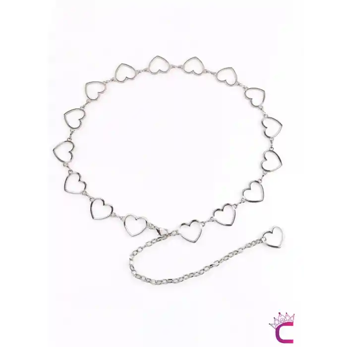 Zarif Kalpli Gümüş Renkli Bel Zinciri - Ayarlanabilir Vücut Kemeri Elbise Bel Kolyesi Göbek Takısı