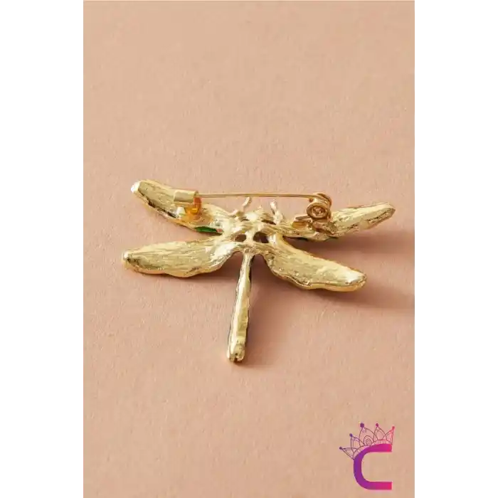 Zarif Rhinestone Taşlı Tasarım Yusufçuk Broş - Hediyelik Çanta Elbise Ceket Yaka İğnesi Broş