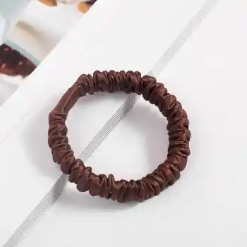 %100 Saf İpek Küçük Scrunchie Saç Tokası Renk2 - Günlük Pratik Ekstra Elastik Lastikli Simit Toka