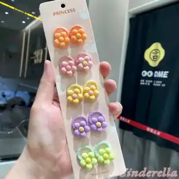 10Lu Çiçekli Bebek ve Çocuk Lastik Toka Seti Model-3