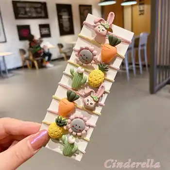 10lu Gülen Yüzlü Çocuk Lastik Toka Seti - Lastikli Toka Model-1