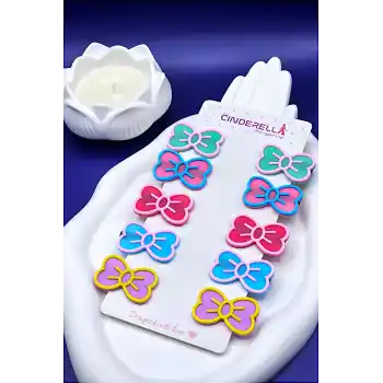 10lu Renkli Kelebek Tasarım Kız Çocuk Pens Toka Seti - Sevimli Kelebekli Bebek Saç Tokası