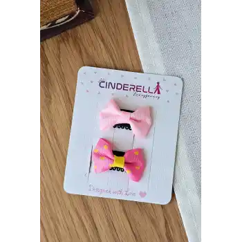 2li Fiyonklu Kurdele Saçsız Bebek Tokası - Az Saçlı Kız Bebek Toka Seti Çıtçıtlı Yenidoğan Tokası