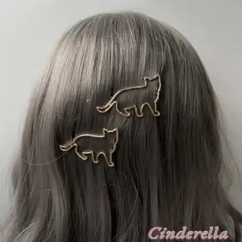 2li Kedi Figürlü Klipsli Metal Saç Tokası Gold - Sade Ve Şık Kıstırmalı Saç Toka