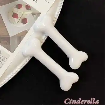 2li Kemik Şeklinde Sevimli Pens Saç Tokası - Anime Dekor Yaratıcı Parti Saç Aksesuarı