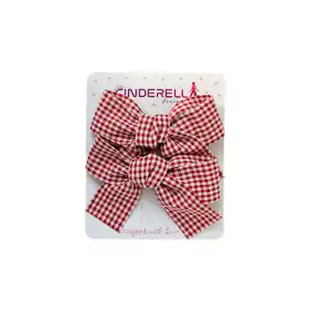 2li Kız Çocuk Fiyonk Pens Toka Seti Kırmızı Tonlu - Kurdele Fiyonklu Klips Saç Tokası Model-2