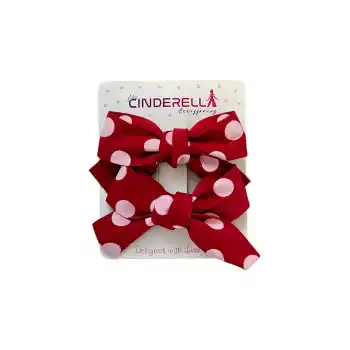 2li Kız Çocuk Fiyonk Pens Toka Seti Kırmızı Tonlu - Kurdele Fiyonklu Klips Saç Tokası Model-3